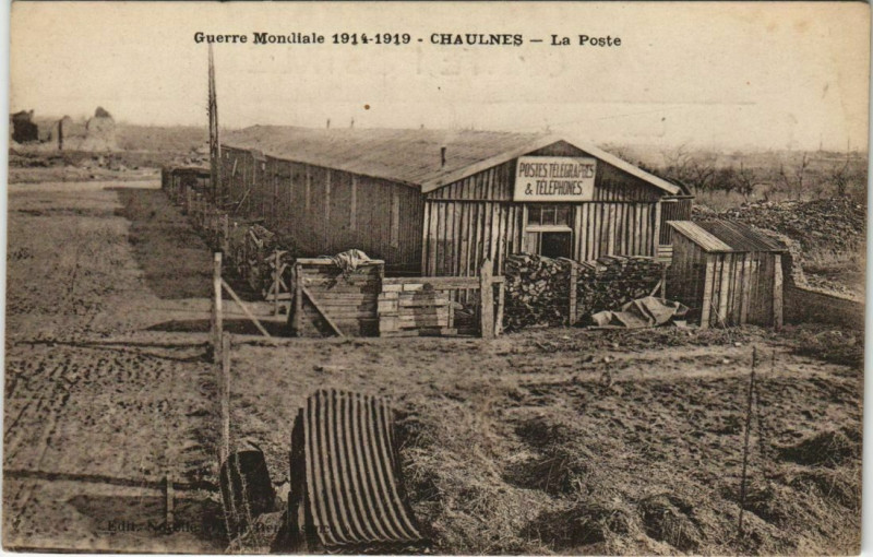 Carte postale ancienne Guerre Chaulnes La Poste à Chaulnes