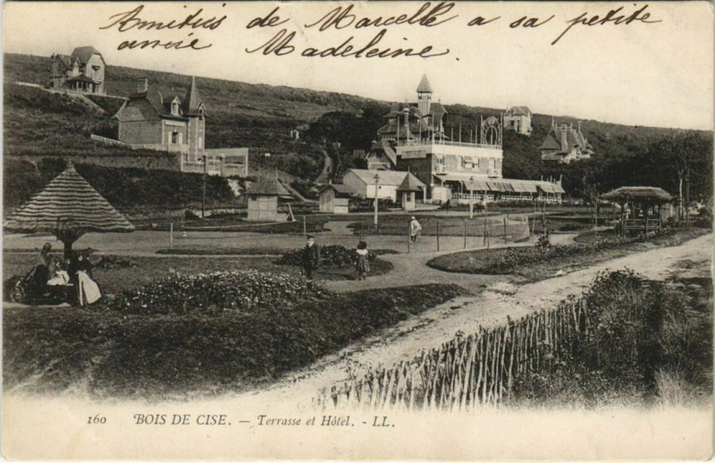 Carte postale ancienne Bois-de-Cise La Terrasse et Hotel