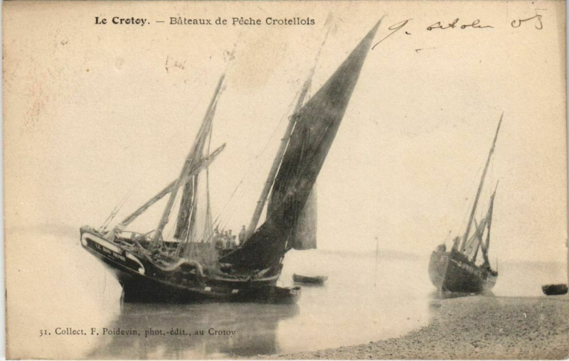 Carte postale ancienne Le Crotoy Bateau de peche au Crotoy