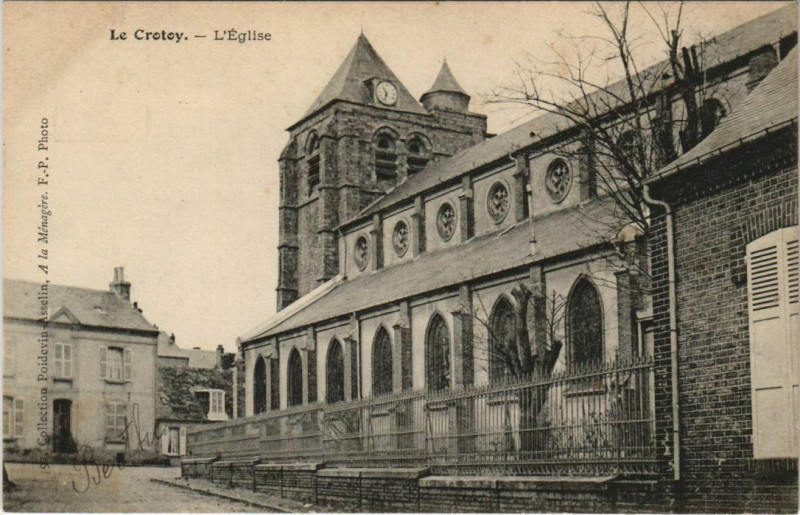 Carte postale ancienne Le Crotoy Eglise au Crotoy