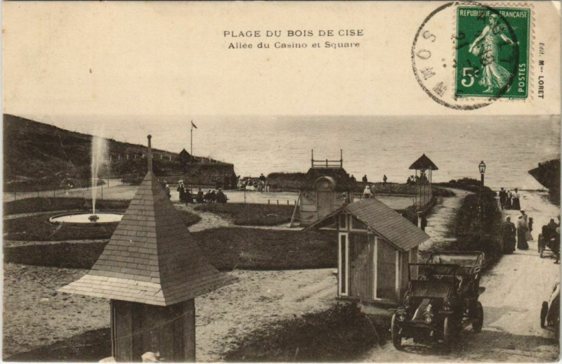 Carte postale ancienne Bois-de-Cise Allée du Casino et Square