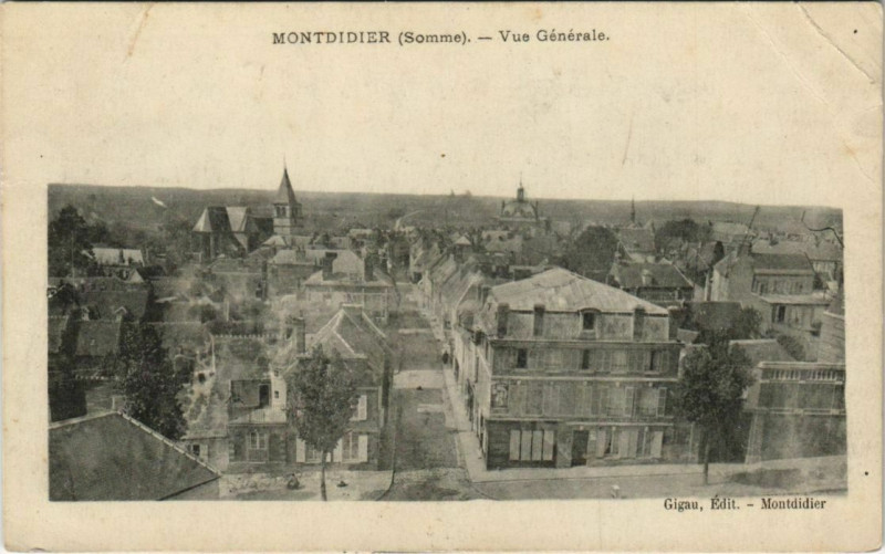 Carte postale ancienne Montdidier vue générale à Montdidier