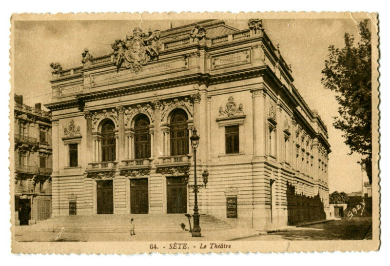 Carte postale ancienne Hérault Sète Le Théâtre à Sète