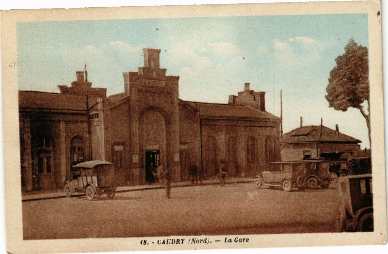 Carte postale ancienne Caudry - La gare à Caudry