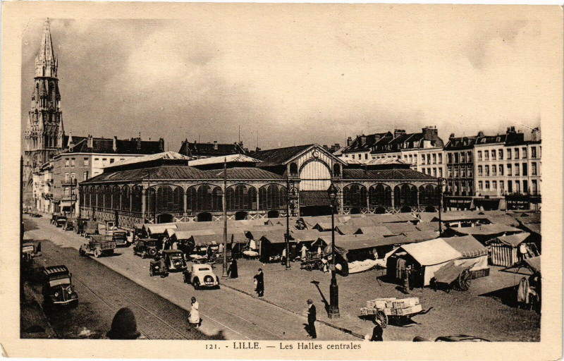 Carte postale ancienne Lille - Les Halles centrales à Lille