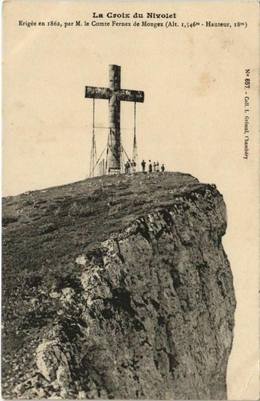 Carte postale ancienne Chambery La Croix du Nivolet