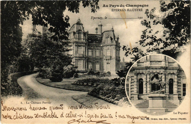 Carte postale ancienne Epernay Illustré - Le Chateau Perrier à Épernay