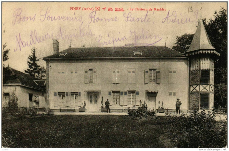 Carte postale ancienne Piney Le Chateau de Rachisy à Piney