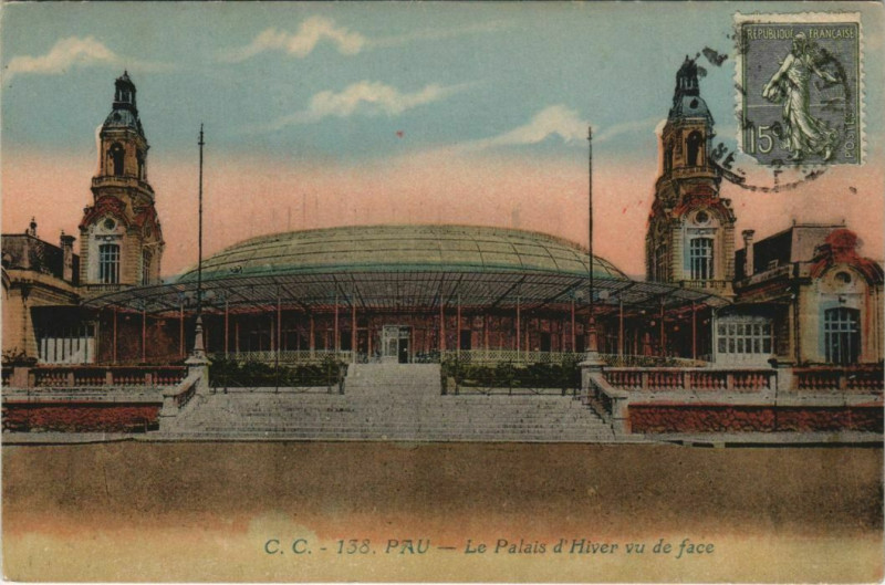 Carte postale ancienne Pau Palais d'Hiver France à Pau