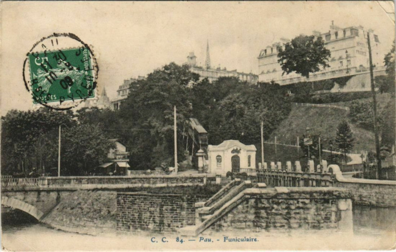 Carte postale ancienne Pau Funiculaire France à Pau