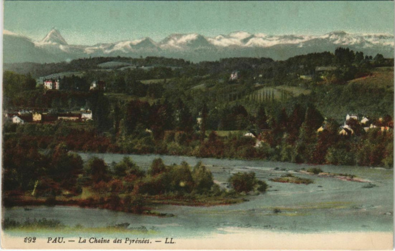 Carte postale ancienne Pau Chaine des Pyrenees France à Pau