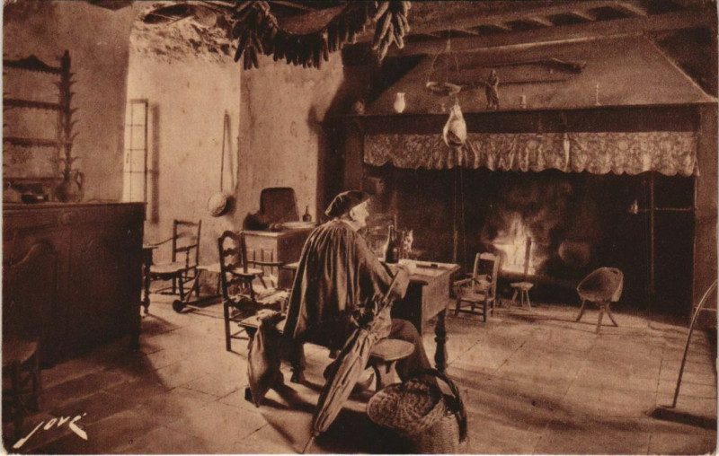 Carte postale ancienne Pau Un interieur paysan France à Pau