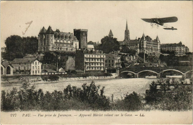 Carte postale ancienne Pau vue prise de Jurancon France à Pau
