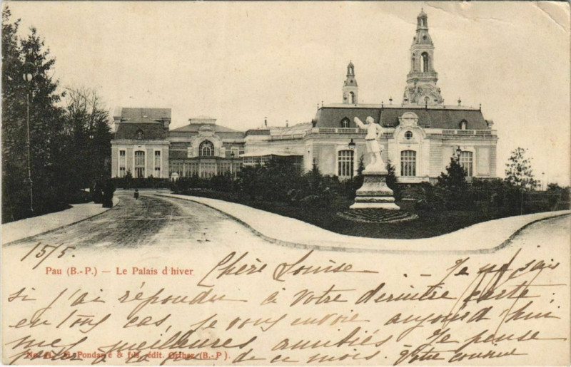 Carte postale ancienne Pau Palais d'Hiver France à Pau