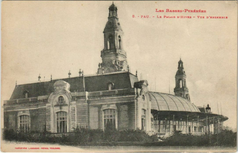 Carte postale ancienne Pau Palais d'Hiver France à Pau