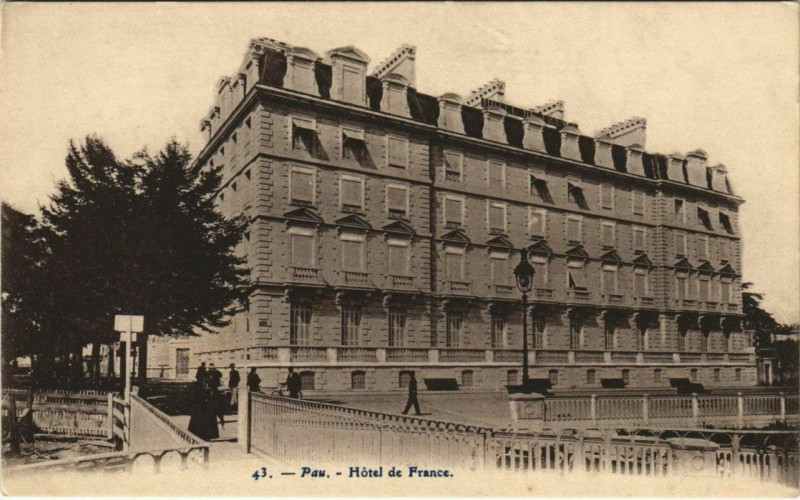 Carte postale ancienne Pau Hotel de France France à Pau
