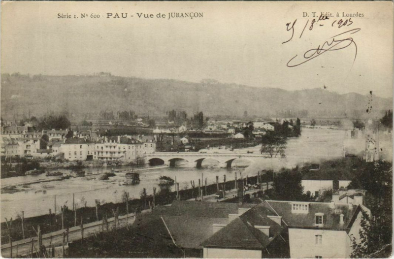 Carte postale ancienne Pau vue de Jurancon France à Pau