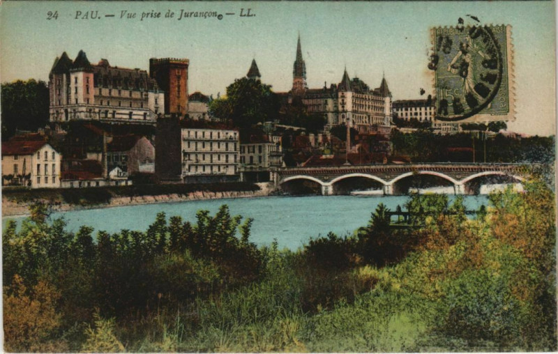 Carte postale ancienne Pau vue prise de Jurancon France à Pau