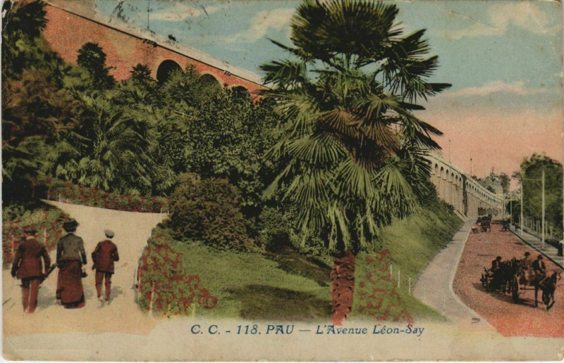 Carte postale ancienne Pau Avenue Leon Say France à Pau