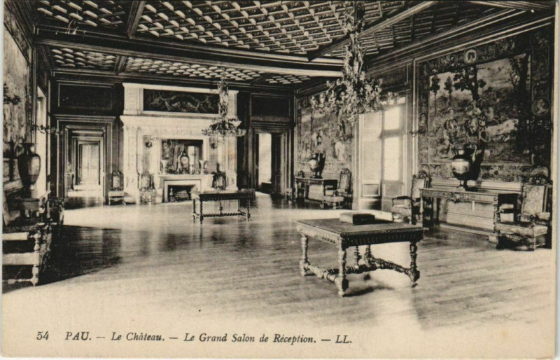 Carte postale ancienne Pau Le Chateau ,Grand Salon de Reception France à Pau
