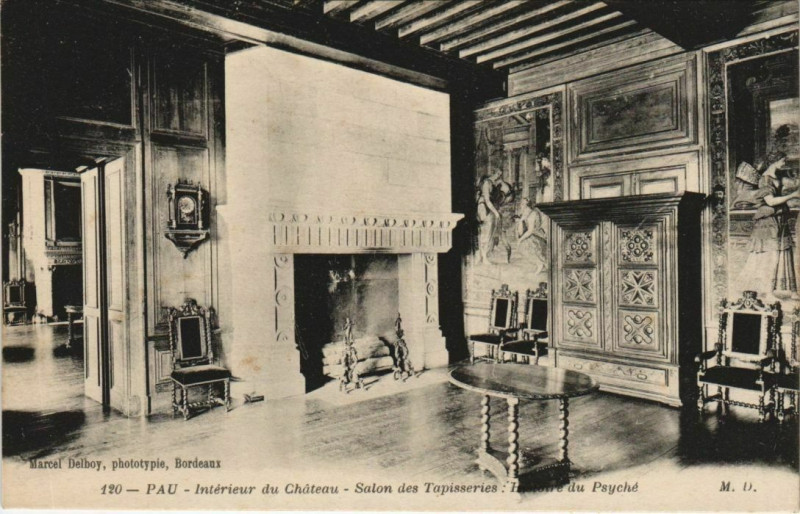 Carte postale ancienne Pau Interieur du Chateau,Salon des Tapisseries France à Pau