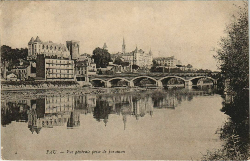 Carte postale ancienne Pau vue generale prise de Jurancon France à Pau