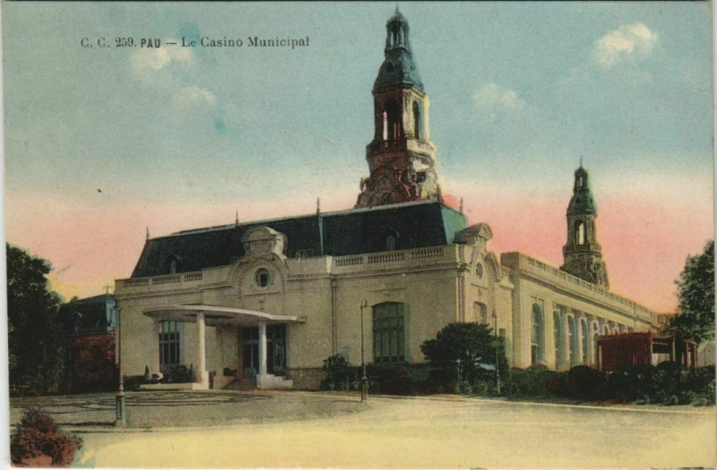 Carte postale ancienne Pau Casino Municipal France à Pau