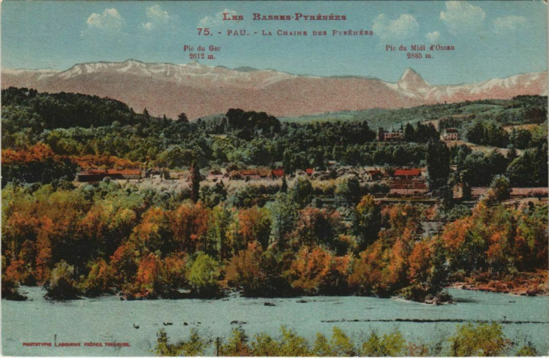 Carte postale ancienne Pau La Chaine des Pyrenees France à Pau