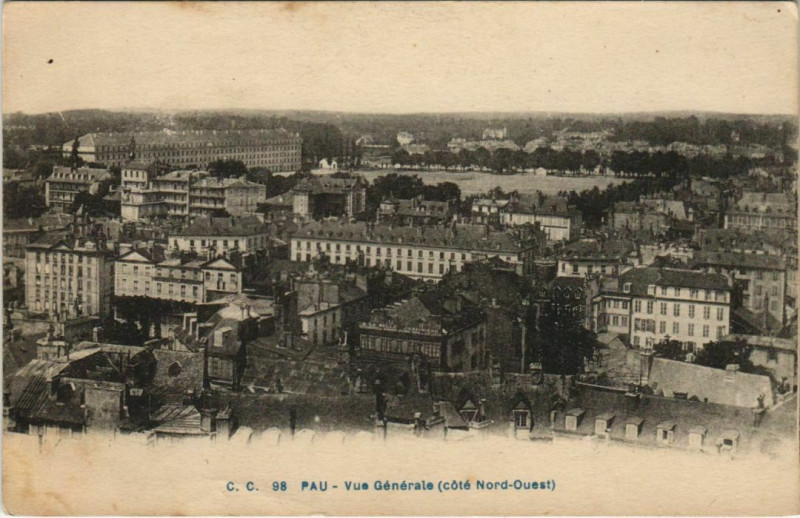 Carte postale ancienne Pau vue generale France à Pau