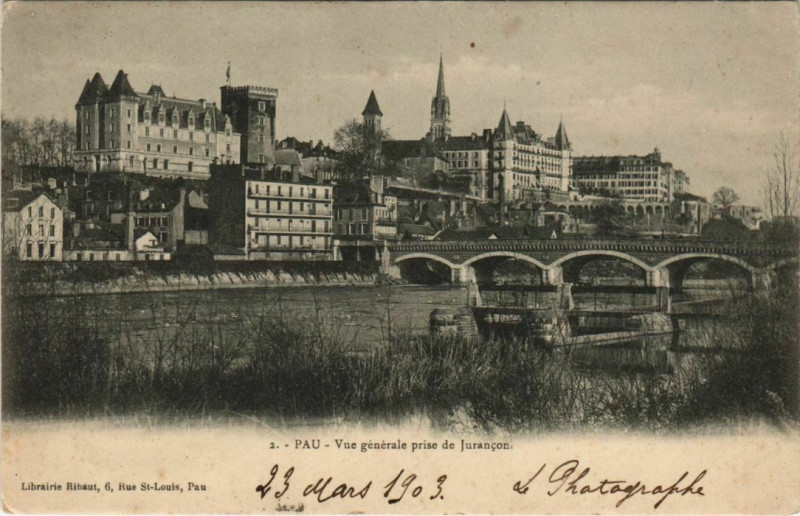 Carte postale ancienne Pau vue generale prise de Jurancon France à Pau