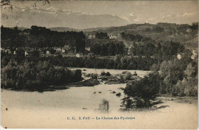 Carte postale ancienne Pau Chaine des Pyrenees France à Pau