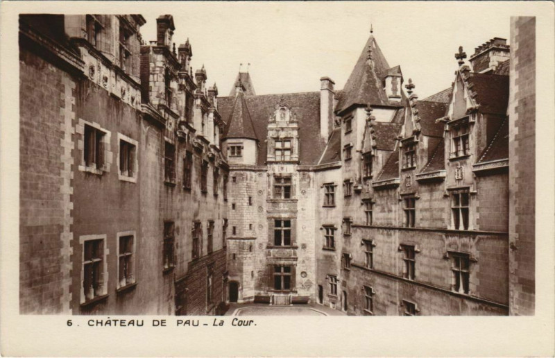 Carte postale ancienne Pau Le Chateau ,La Cour France à Pau
