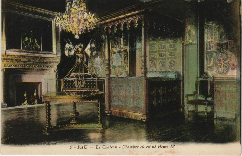 Carte postale ancienne Pau Le Chateau ,Chambre d'Henri Albret France à Pau