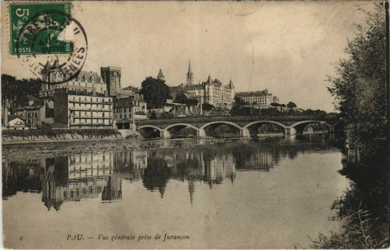 Carte postale ancienne Pau vue generale prise de Jurancon France à Pau