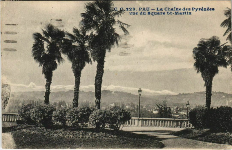 Carte postale ancienne Pau Chaine des Pyrenees France à Pau