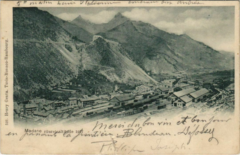 Carte postale ancienne Modane La Gare à Modane