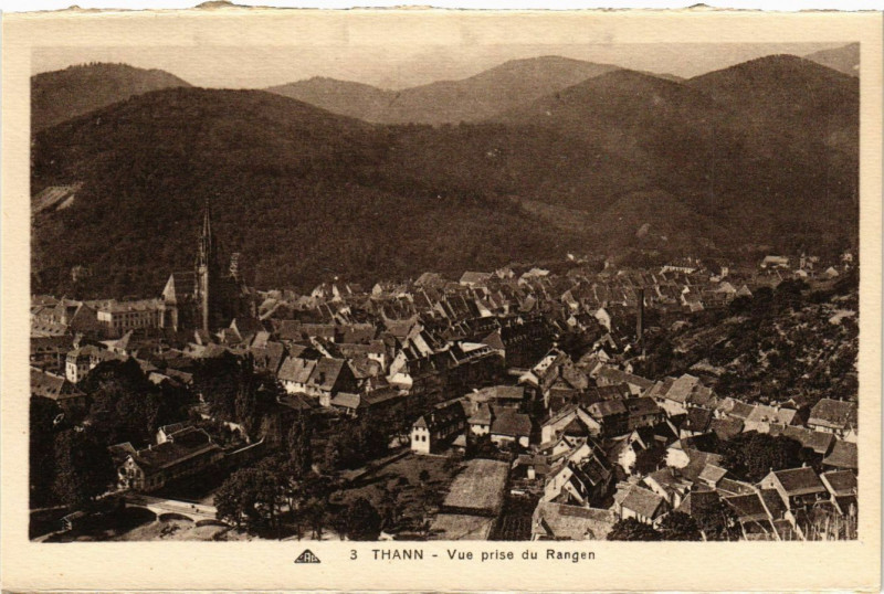 Carte postale ancienne Thann - Vue prise du Rangen à Thann