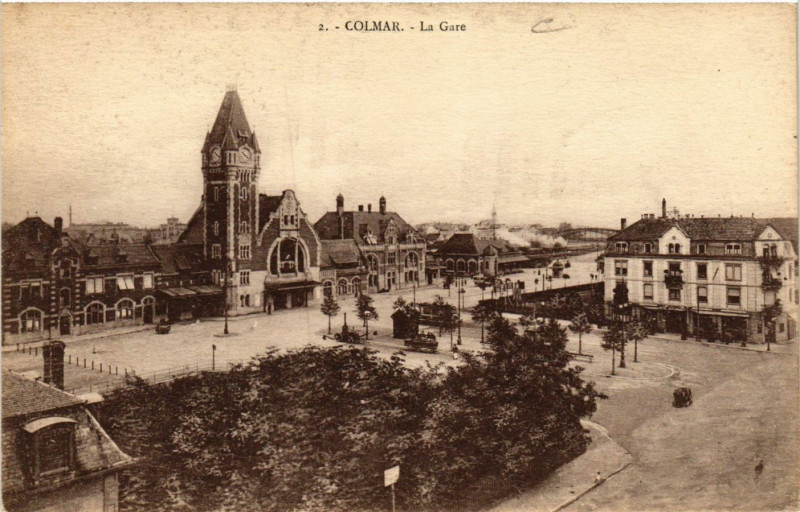 Carte postale ancienne Colmar - La Gare à Colmar