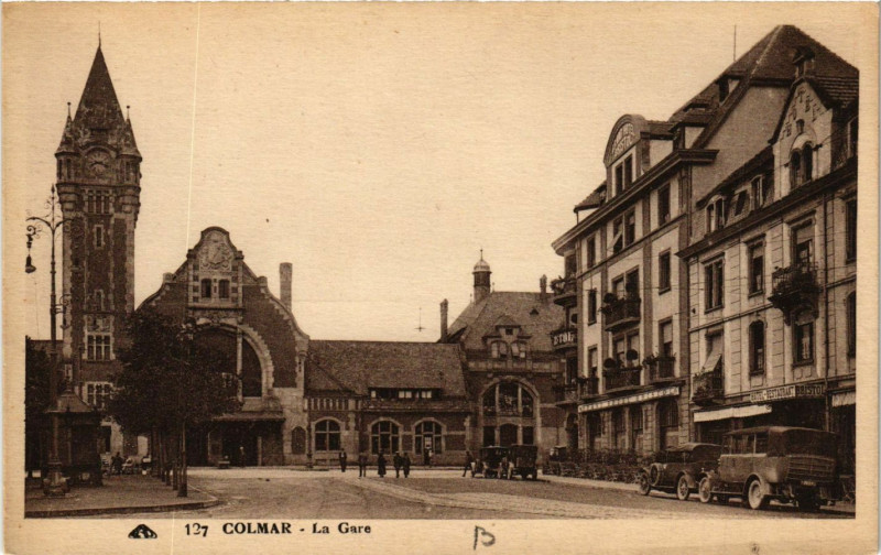 Carte postale ancienne Colmar - La Gare à Colmar