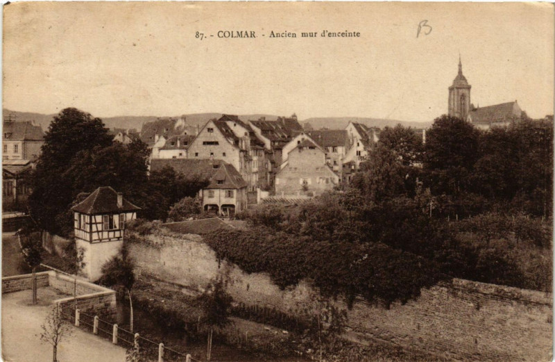 Carte postale ancienne Colmar - Ancien mur d'enceinte à Colmar