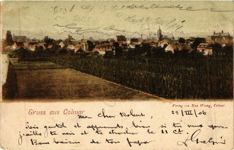 Carte postale ancienne Gruss aus Colmar à Colmar