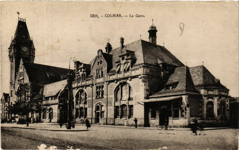 Carte postale ancienne Colmar - La Gare à Colmar