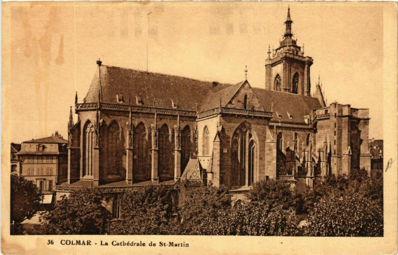 Carte postale ancienne Colmar - La Cathédrale de Saint-Martin à Colmar
