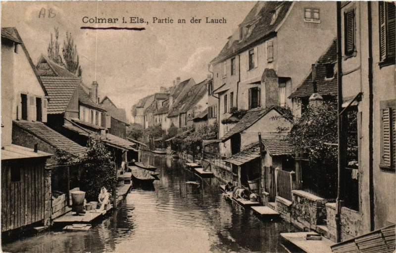 Carte postale ancienne Colmar i. Els. - Partie an der Lauch à Colmar