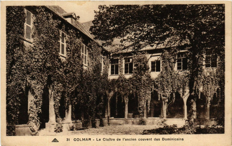 Carte postale ancienne Colmar - Le Cloitre de l'ancien couvent des Domonicains à Colmar