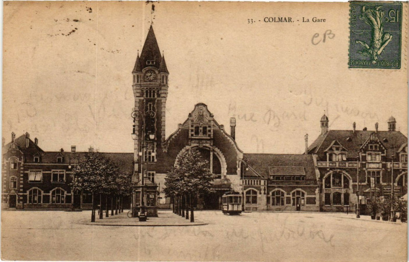 Carte postale ancienne Colmar - La Gare à Colmar