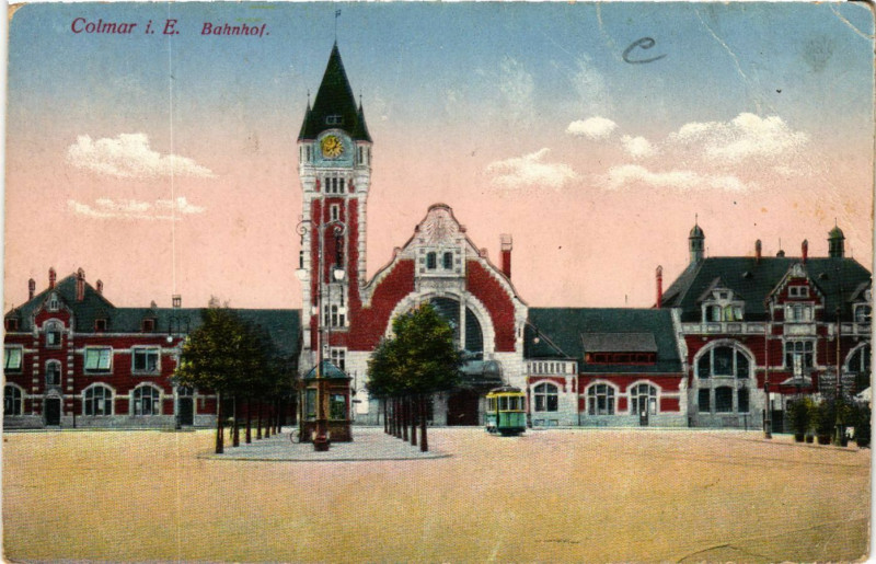 Carte postale ancienne Colmar i. E. - Bahnhof à Colmar