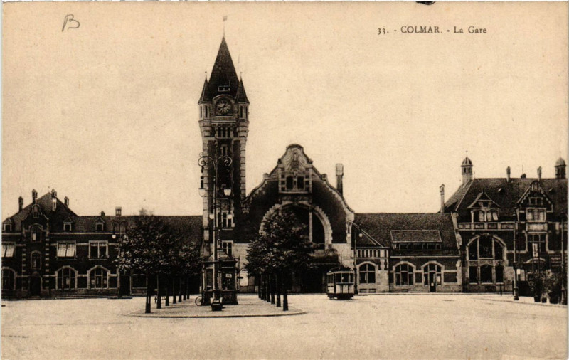 Carte postale ancienne Colmar - La Gare à Colmar