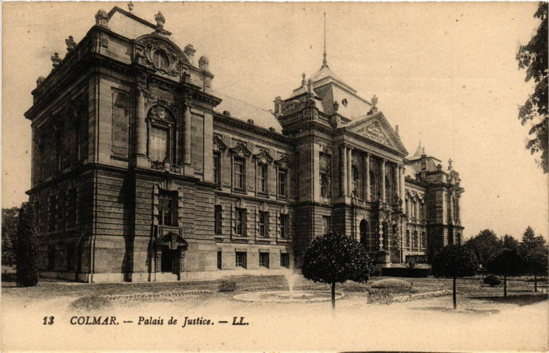 Carte postale ancienne Colmar - Palais de Justice à Colmar