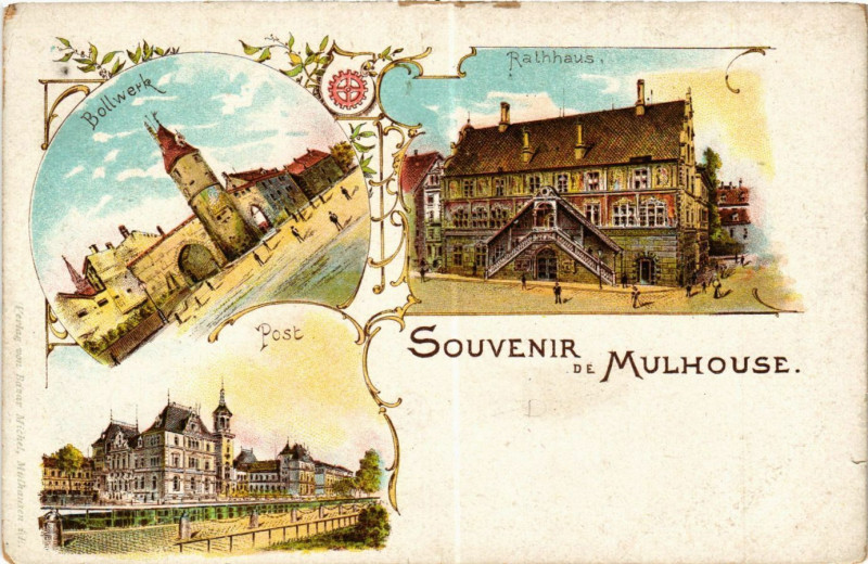 Carte postale ancienne Souvenir de Mulhouse à Mulhouse